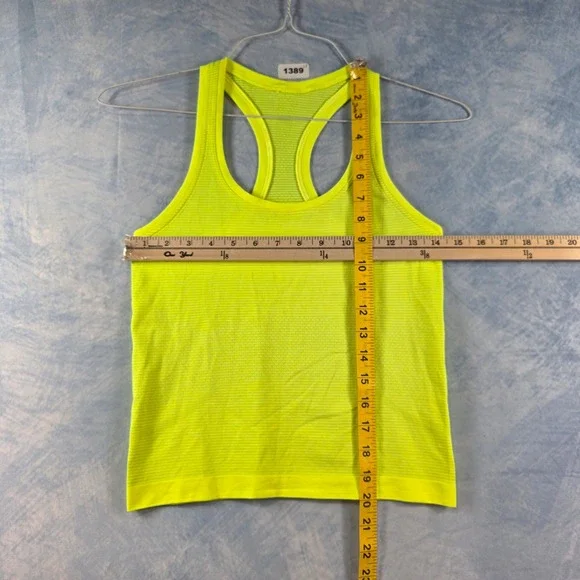 Lululemon Swiftly Tech Racerback Tank Top Neon Yellow Lime Athletic Women Size 2 - Picture 2 of 7